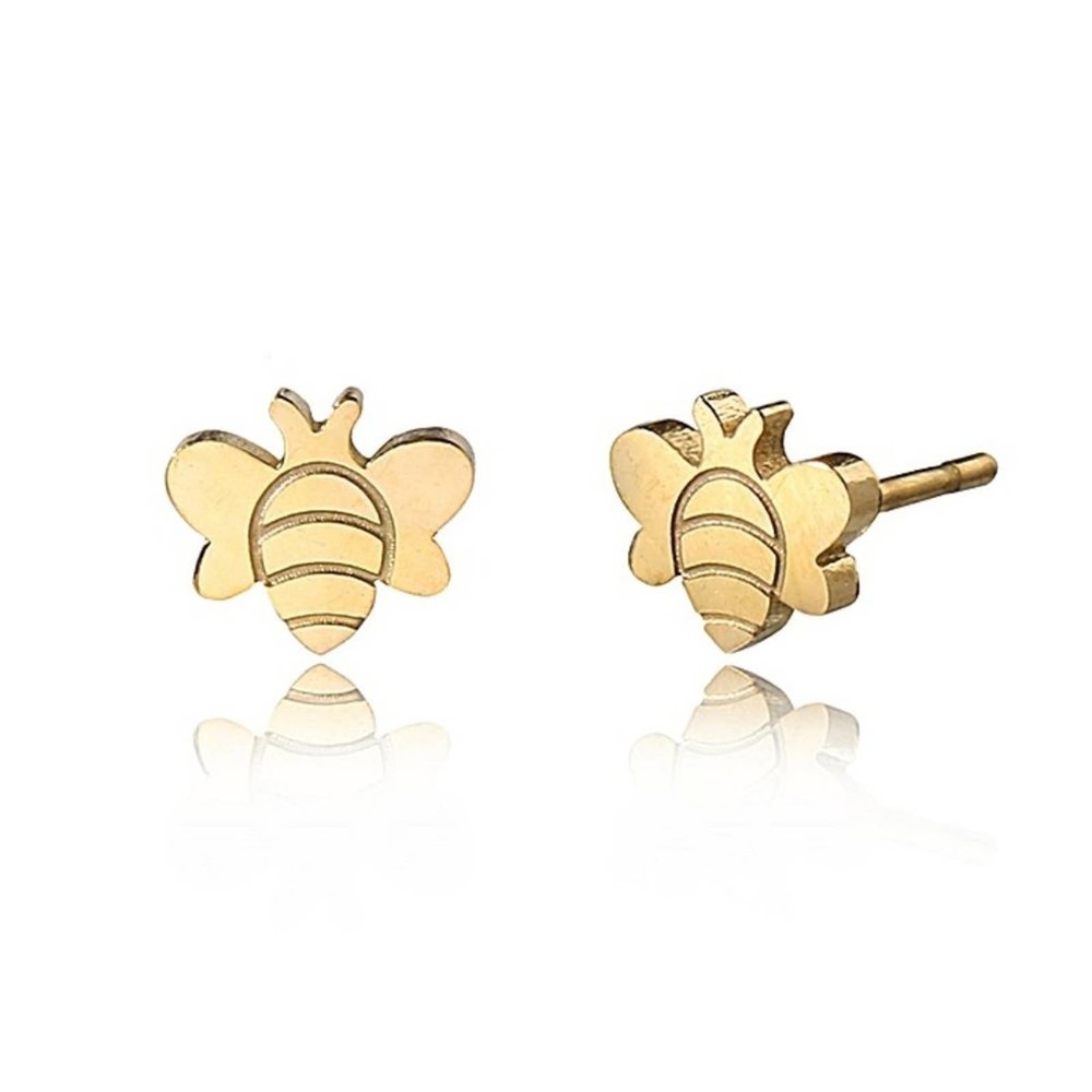 Honey Bee 18K Gold Plated Sterling Silver Stud Earrings - Picture 2 of 6